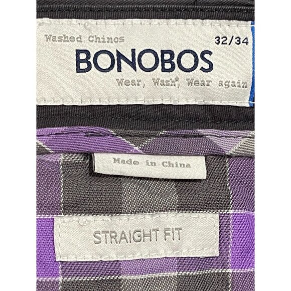Bonobos Asphalt Straight Leg Washed Chinos SIZE-32/34 - Picture 2 of 4